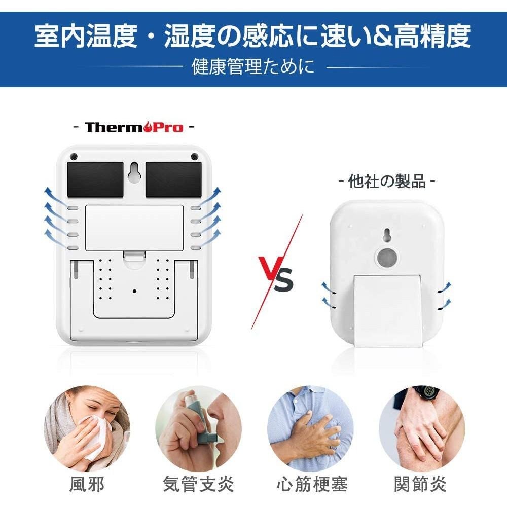 [現貨]日本原裝 ThermoPro 數位式 溫度 濕度感應計 TP-55 背光照明-細節圖8