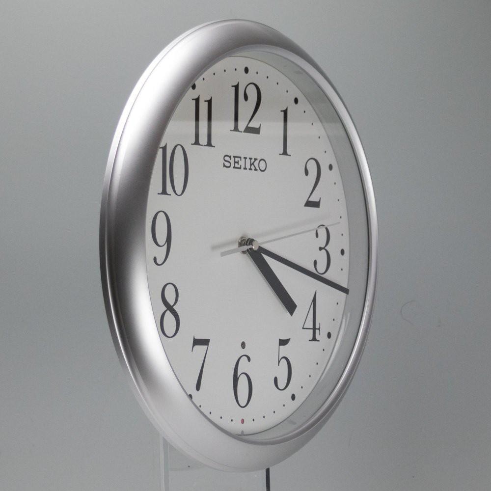 [現貨] SEIKO 精工電波掛鐘 自動對時 秒針停止功能明暗感應 電波鐘 銀色 30.5公分-細節圖3