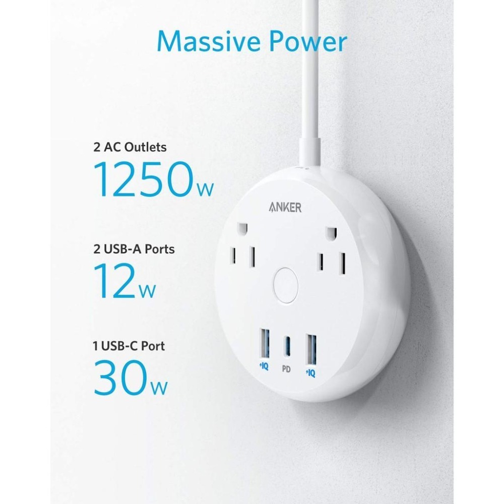 [現貨] Anker Power Strip with PD 延長線 PD快充 USB充電器 充電頭-細節圖4
