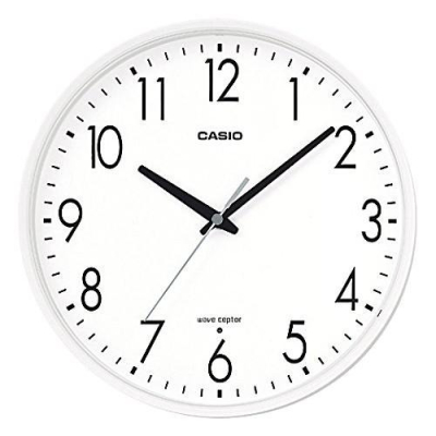 [現貨] CASIO 卡西歐電波掛鐘 自動對時 秒針停止功能明暗感應 電波鐘 26.9cm