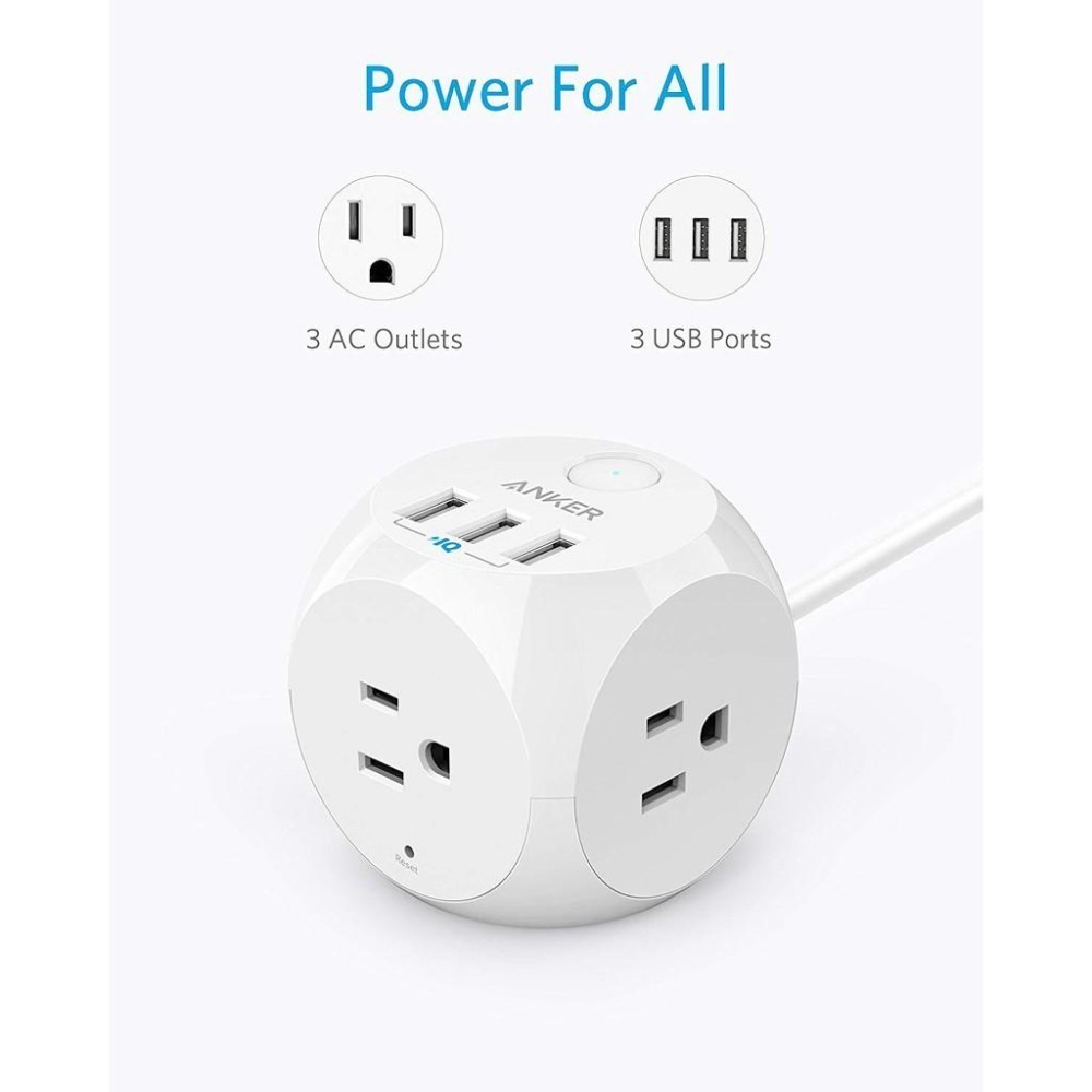 [現貨]Anker PowerPort Cube 延長線 USB充電器 充電頭-細節圖3