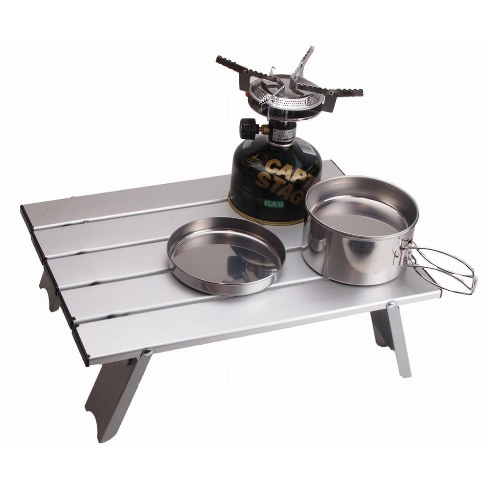 [現貨]日本鹿牌 鋁製 折疊桌 M-3713 户外用 折疊式 附收納袋 野外露營用-細節圖3