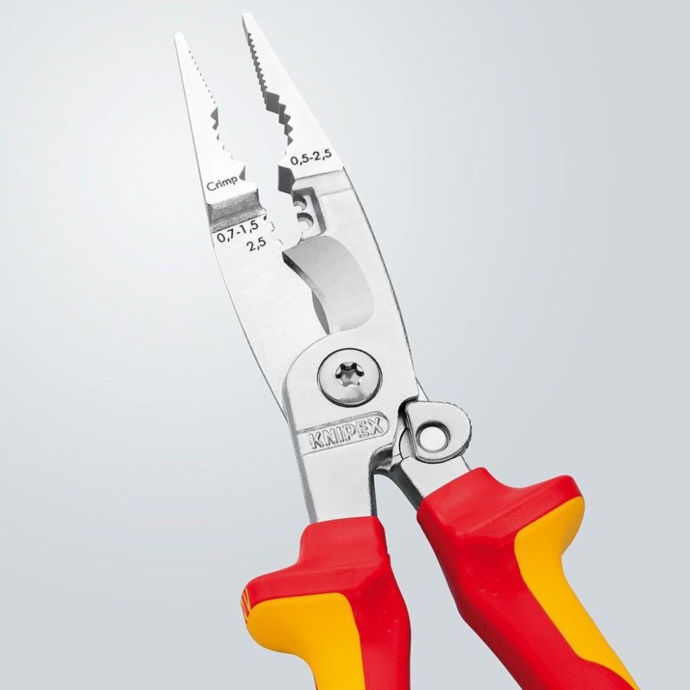 [現貨] 德國進口 KNIPEX 13 96 200 頂級工具 多功能鍍鉻剝線鉗 尖嘴鉗-細節圖3