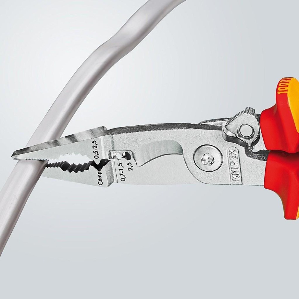 [現貨] 德國進口 KNIPEX 13 96 200 頂級工具 多功能鍍鉻剝線鉗 尖嘴鉗-細節圖4
