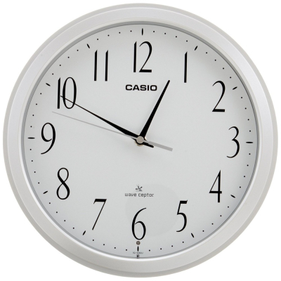 [現貨] CASIO 卡西歐電波掛鐘 自動對時 秒針停止功能明暗感應 電波鐘 26.8cm