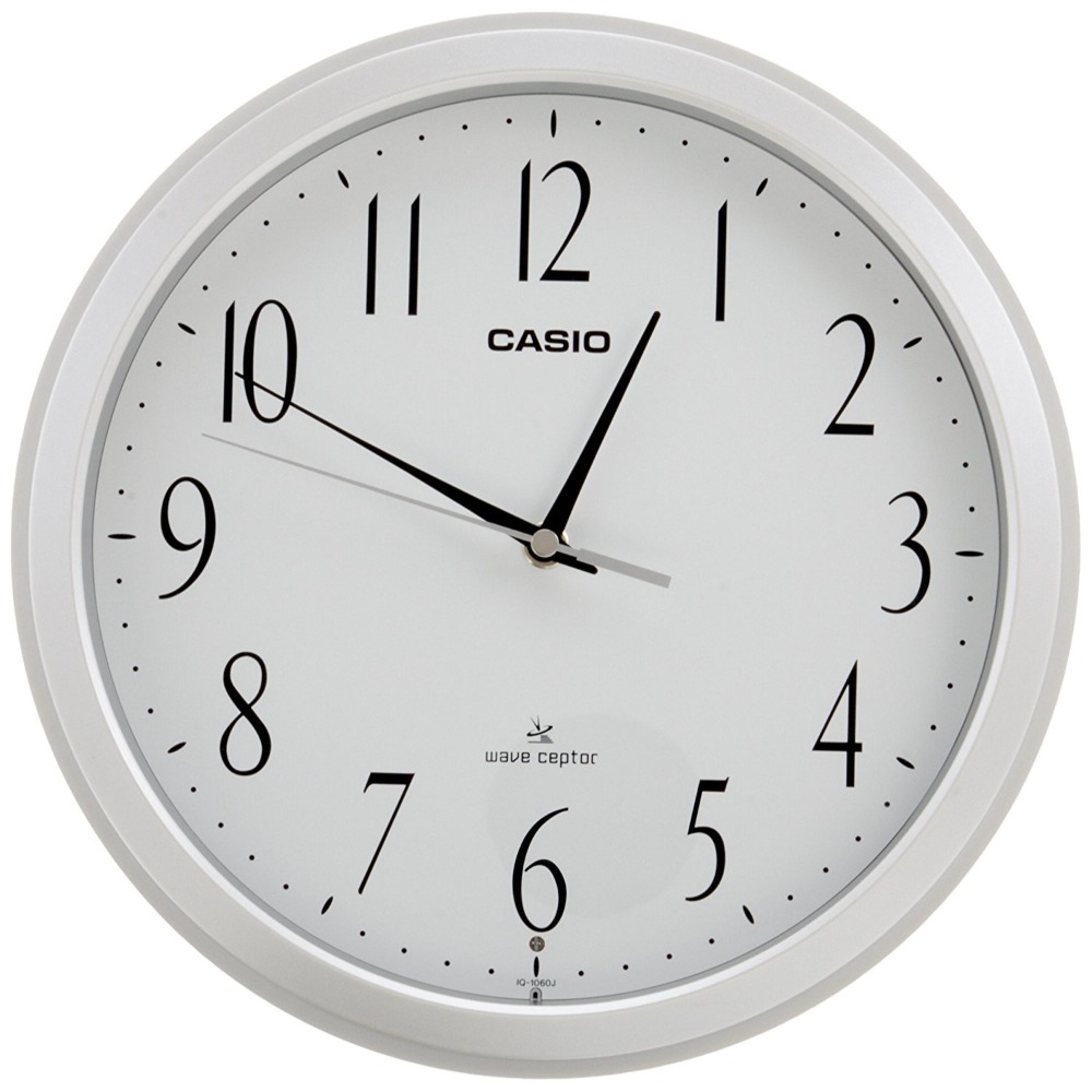 [現貨] CASIO 卡西歐電波掛鐘 自動對時 秒針停止功能明暗感應 電波鐘 26.8cm 白色 珍珠白 珍珠粉-規格圖5