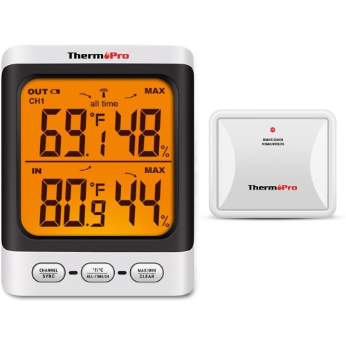 [現貨] ThermoPro 數位式 室內 室外 溫度 濕度感應計 室內外共用 背光照明 攝氏華氏溫度切換 TP-62