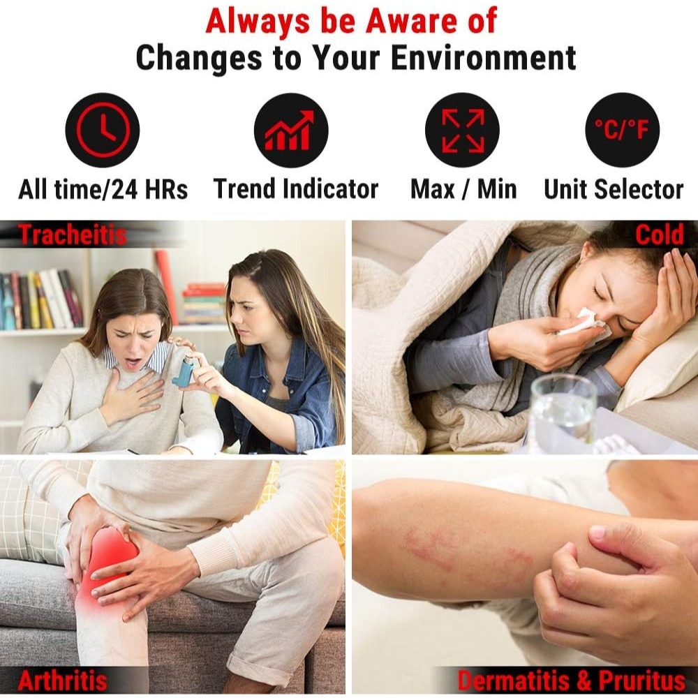 [現貨] ThermoPro 數位式 室內 室外 溫度 濕度感應計 室內外共用 背光照明 攝氏華氏溫度切換 TP-62-細節圖3