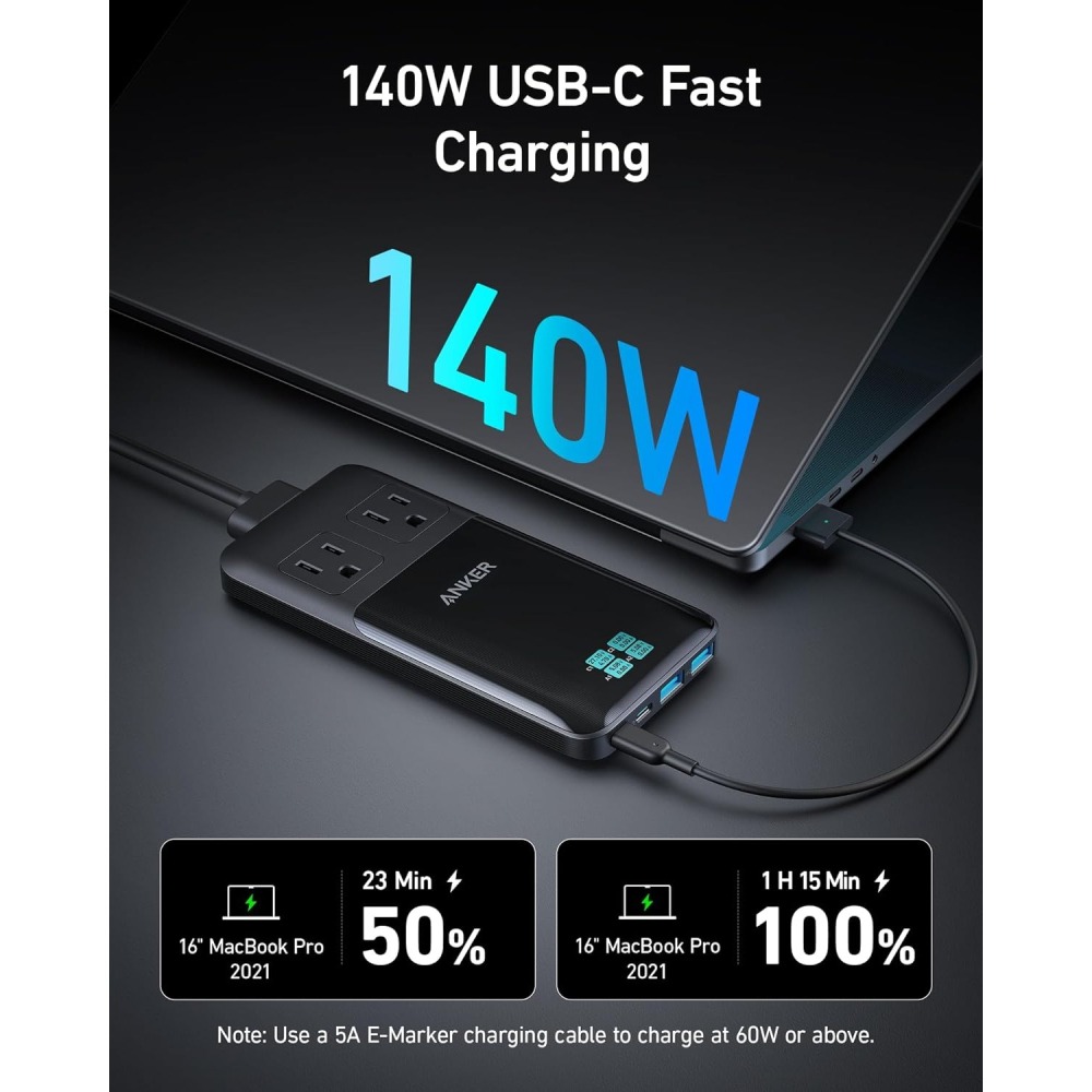 [現貨]Anker Prime 6-in-1 USB C Charging Station 140W輸出 充電延長線-細節圖2