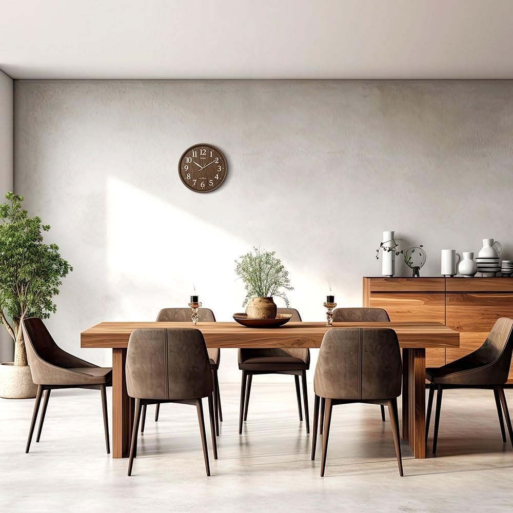 [現貨]CITIZEN 星辰 電波掛鐘 自動對時  UD字體 木紋風格 電波鐘 靜音秒針 32cm-細節圖3