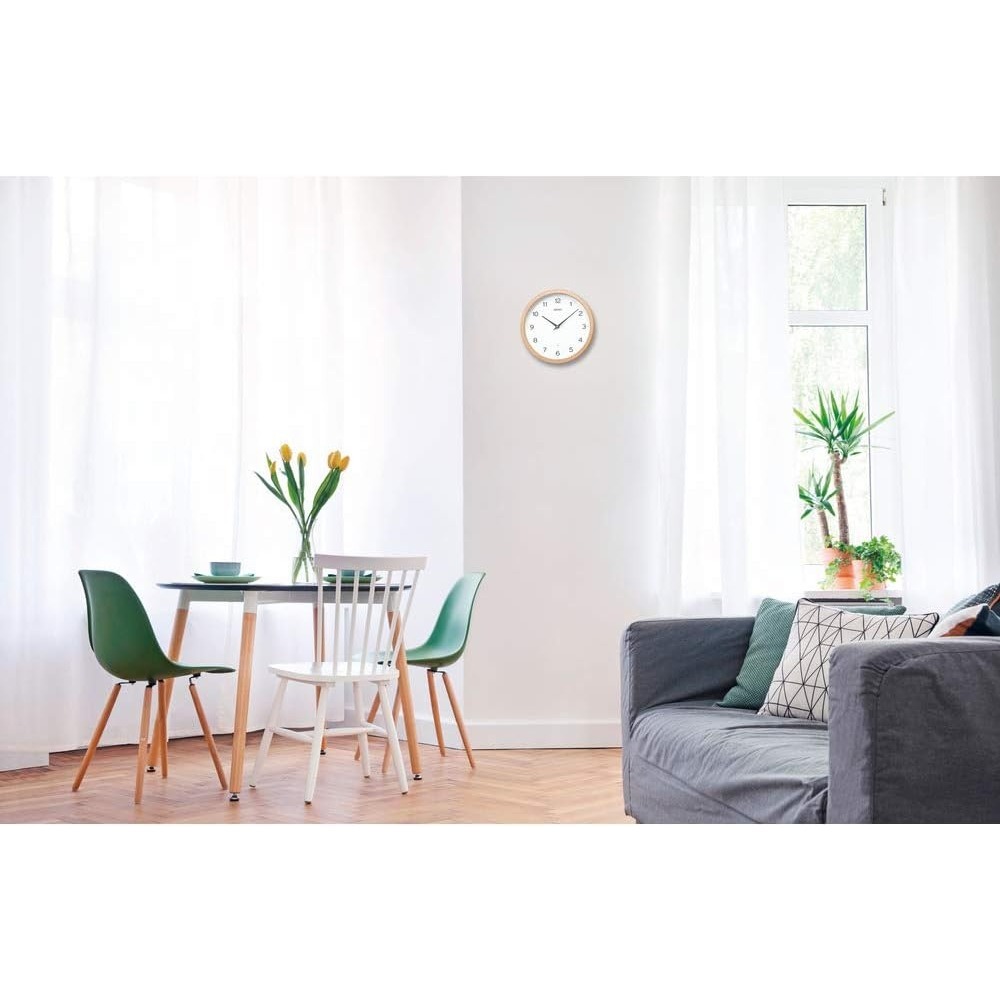 [現貨] SEIKO 精工電波掛鐘 自動對時 秒針停止功能明暗感應 電波鐘 木質邊框 無秒針 靜音時鐘 27公分-細節圖4