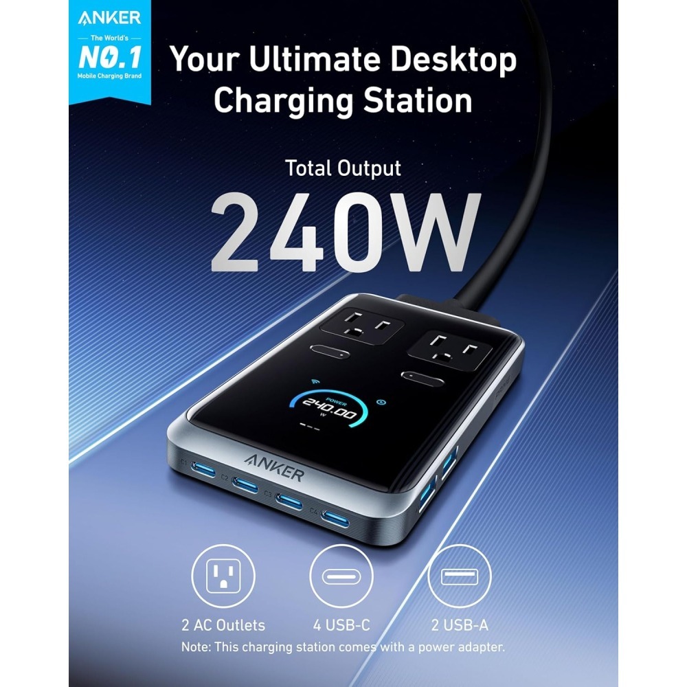 [現貨]Anker Prime 8-in-1 USB C Charging Station 240W輸出 充電延長線-細節圖3