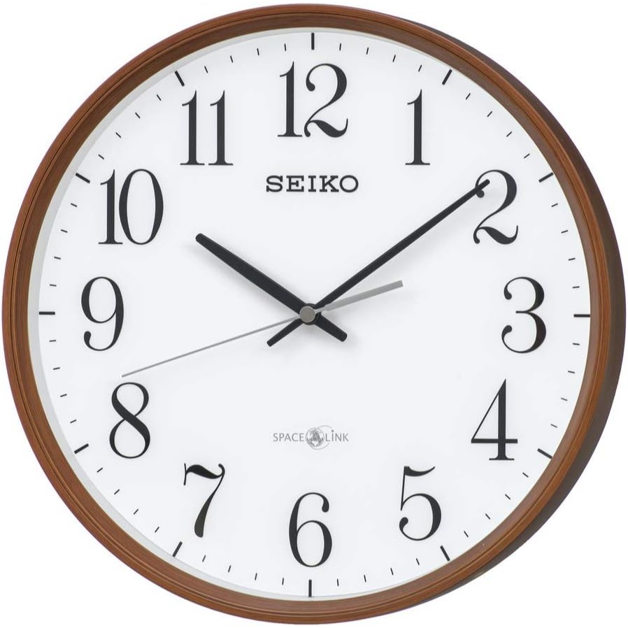 [現貨] SEIKO 精工 衛星電波掛鐘 自動對時 靜音秒針 衛星電波鐘 GPS對時 淺茶色 棕色 30公分-細節圖2