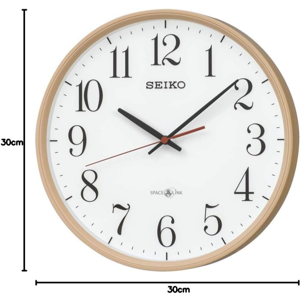[現貨] SEIKO 精工 衛星電波掛鐘 自動對時 靜音秒針 衛星電波鐘 GPS對時 淺茶色 棕色 30公分-細節圖5