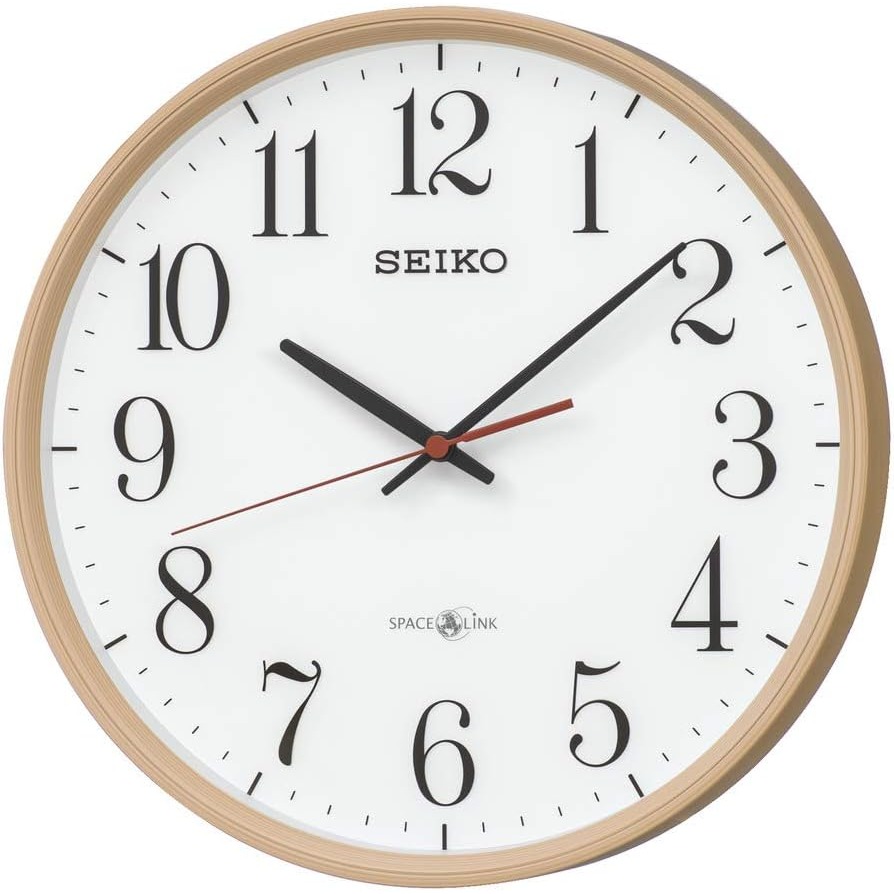[現貨] SEIKO 精工 衛星電波掛鐘 自動對時 靜音秒針 衛星電波鐘 GPS對時 淺茶色 棕色 30公分-規格圖7