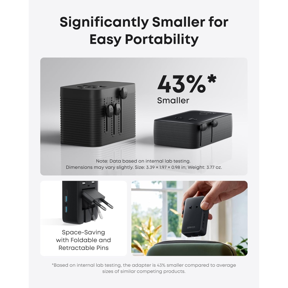[現貨]Anker Nano Travel Adapter 旅行用充電器 適用各國插頭 多功能旅行充電器-細節圖4