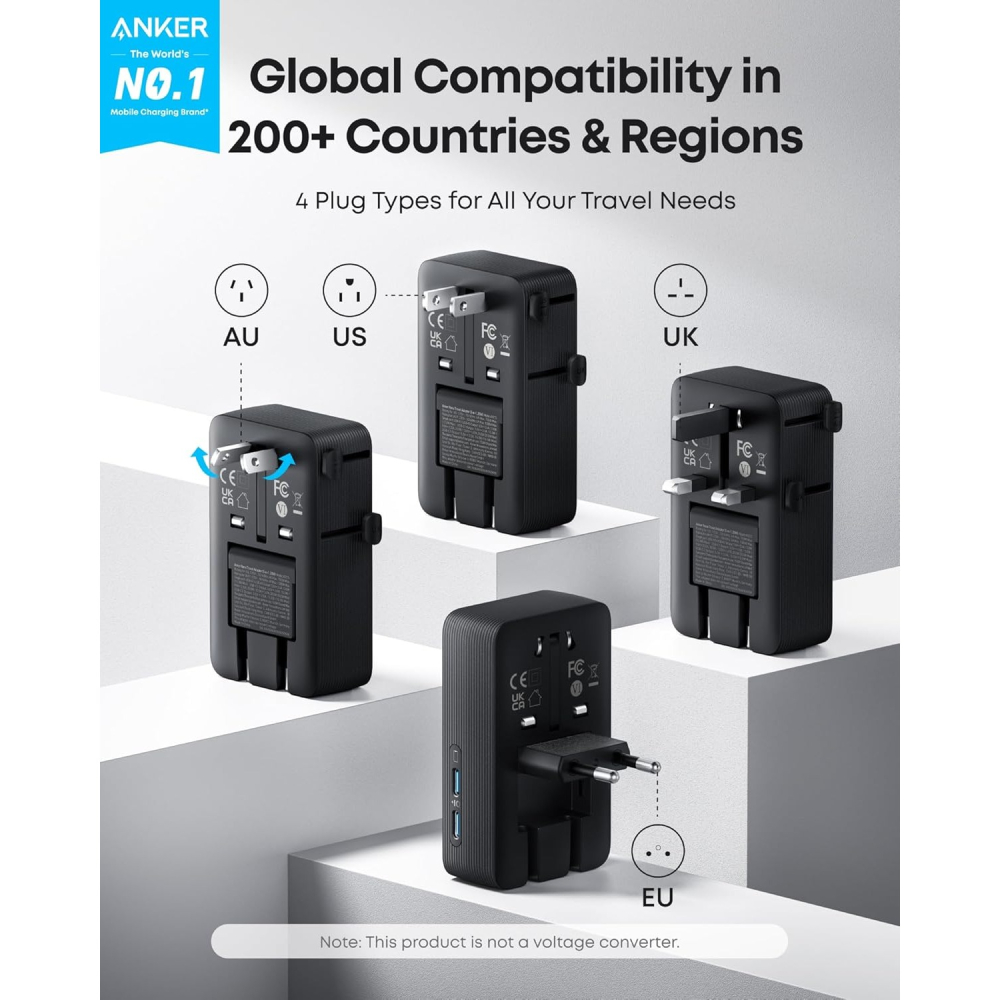 [現貨]Anker Nano Travel Adapter 旅行用充電器 適用各國插頭 多功能旅行充電器-細節圖6