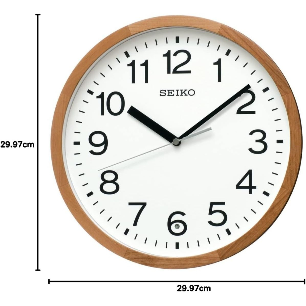 [現貨] SEIKO 精工電波掛鐘 自動對時 秒針停止功能明暗感應 電波鐘 木質邊框 靜音秒針 靜音時鐘30公分-細節圖2
