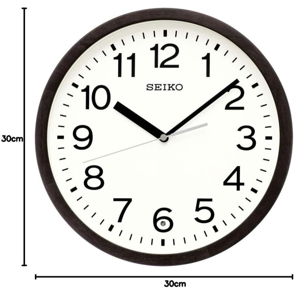[現貨] SEIKO 精工電波掛鐘 自動對時 秒針停止功能明暗感應 電波鐘 木質邊框 靜音秒針 靜音時鐘30公分-細節圖4