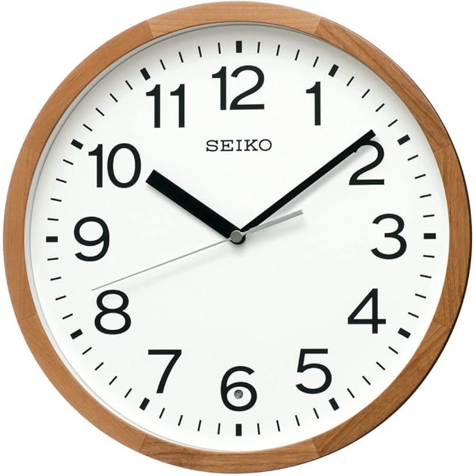 [現貨] SEIKO 精工電波掛鐘 自動對時 秒針停止功能明暗感應 電波鐘 木質邊框 靜音秒針 靜音時鐘30公分-規格圖6