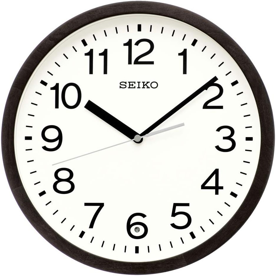 [現貨] SEIKO 精工電波掛鐘 自動對時 秒針停止功能明暗感應 電波鐘 木質邊框 靜音秒針 靜音時鐘30公分-規格圖6