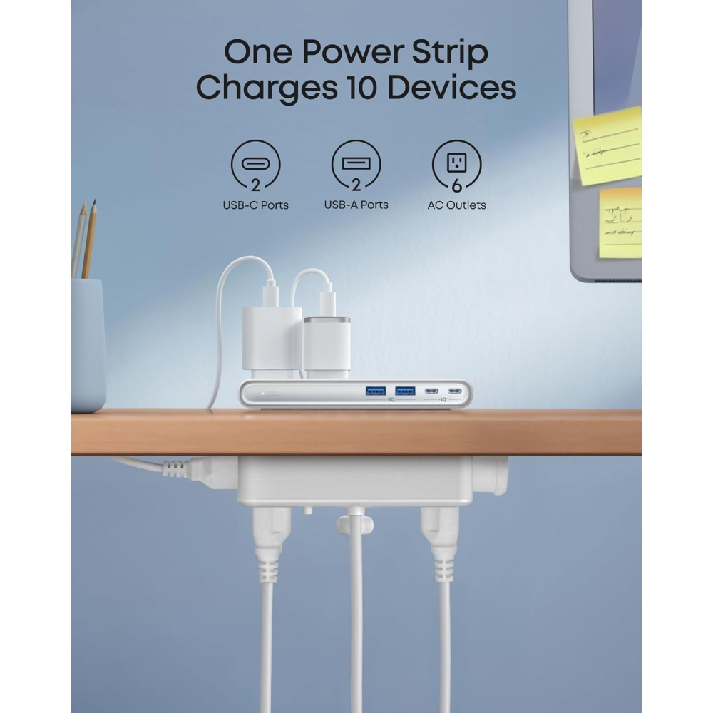 [現貨] Anker Nano Power Strip 桌面夾式 桌面整理延長線 PD快充 USB充電器 10 in 1-細節圖4