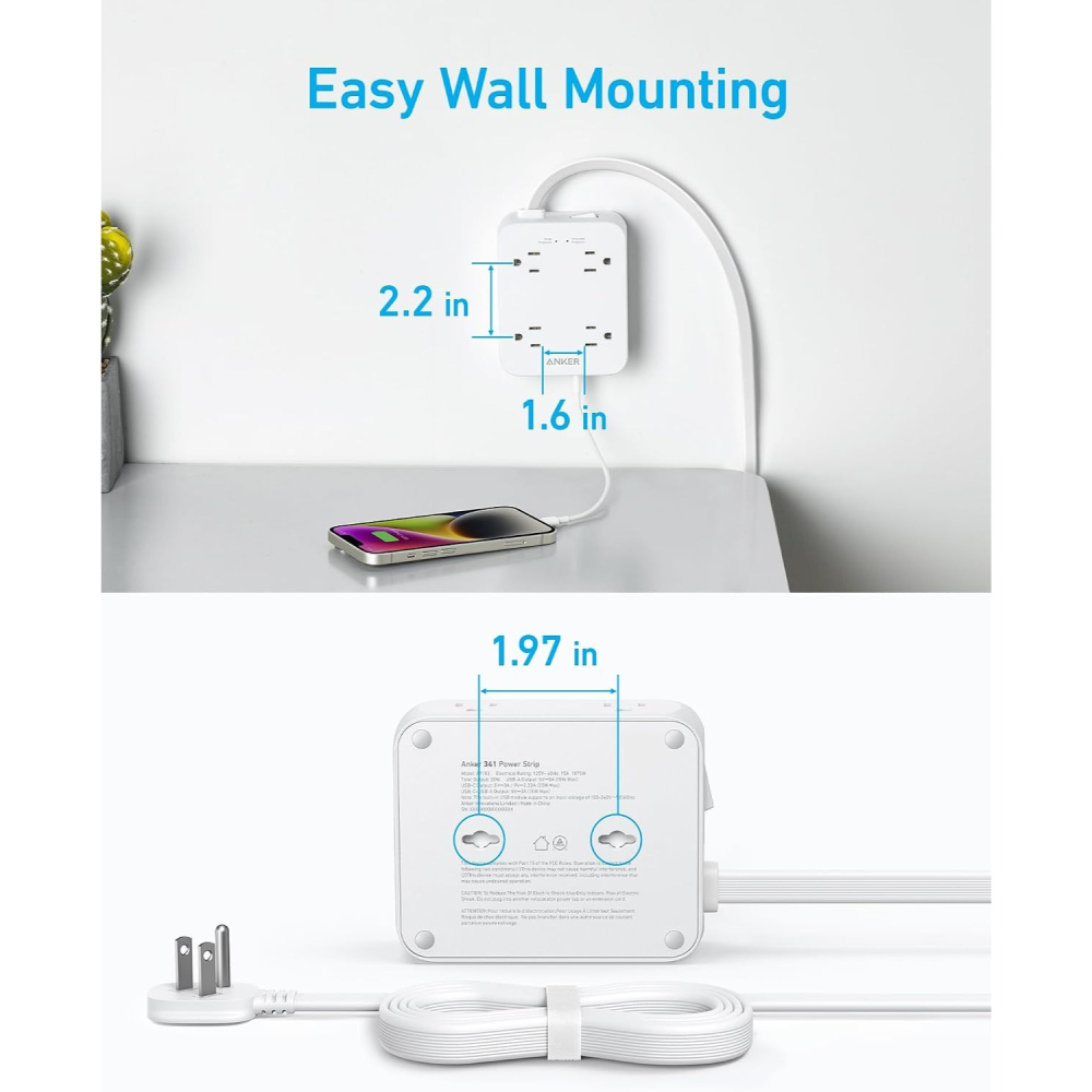 [現貨]Anker Power Strip 延長線 PD快充 USB充電器 20W輸出 突波保護 8AC 1.5米-細節圖5