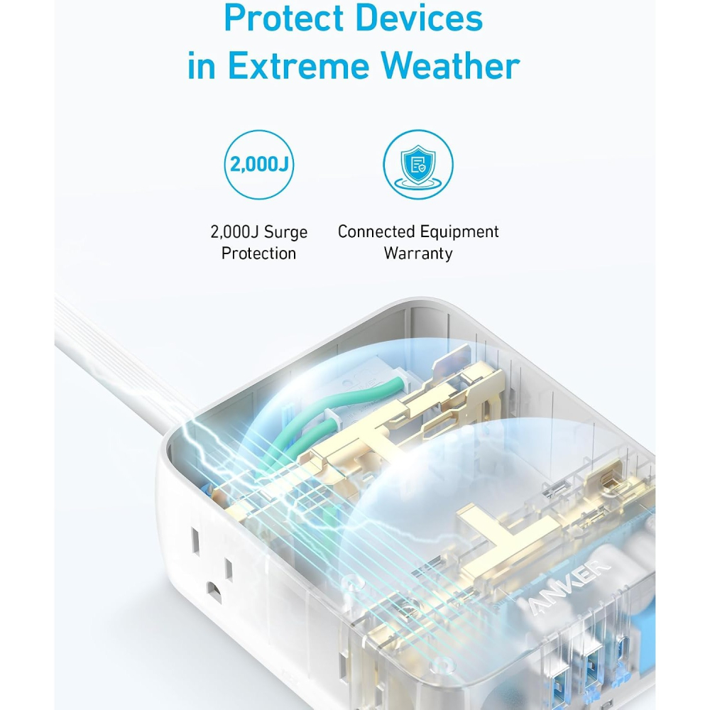 [現貨]Anker Power Strip 延長線 PD快充 USB充電器 20W輸出 突波保護 8AC 1.5米-細節圖7
