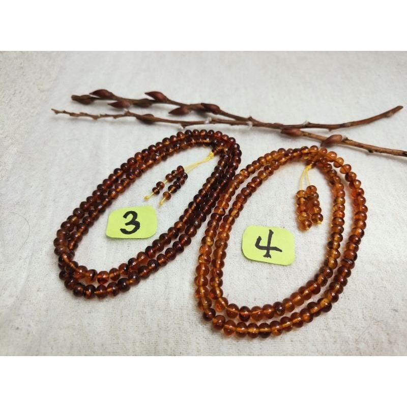 (現貨) 🧧天然西露天撫順琥珀-6+mm撫順血珀108鍊 帶綠膜撫順琥珀多圈手珠手串 非二代 非塑料 非壓制-細節圖2