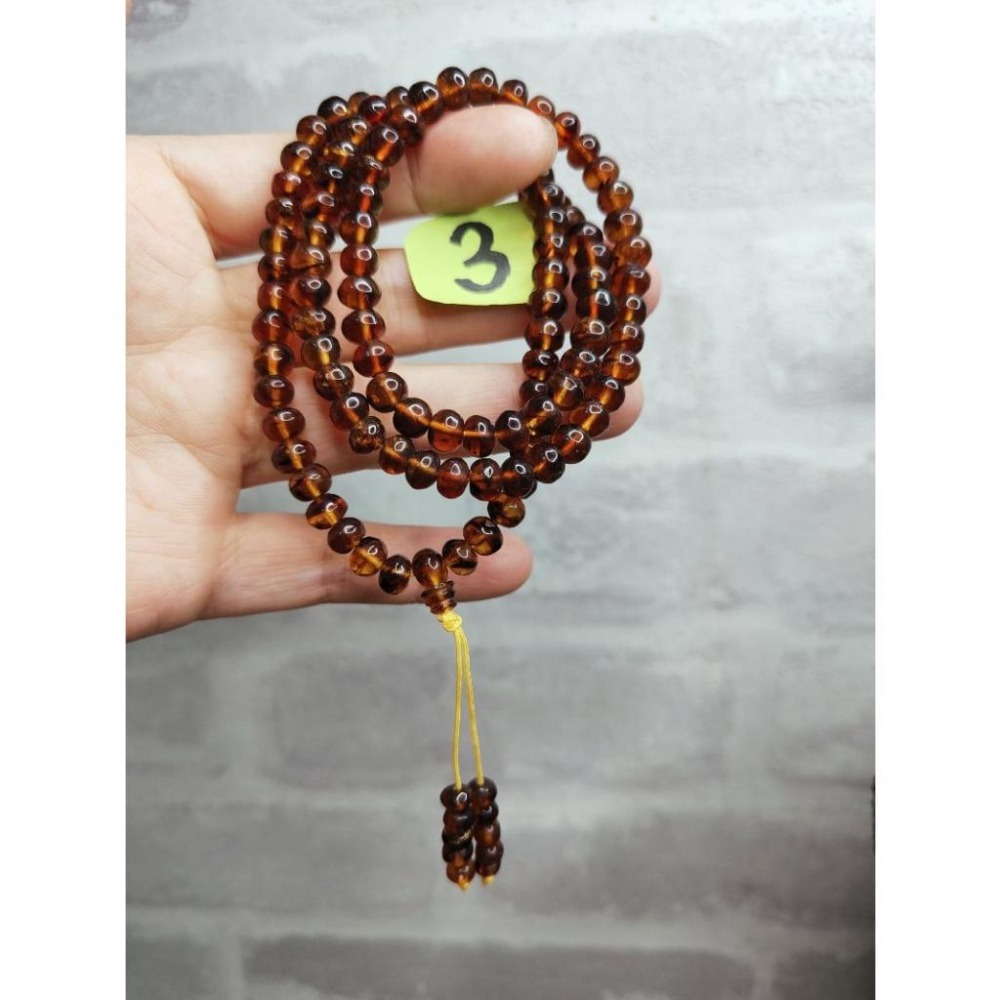 (現貨) 🧧天然西露天撫順琥珀-6+mm撫順血珀108鍊 帶綠膜撫順琥珀多圈手珠手串 非二代 非塑料 非壓制-細節圖5