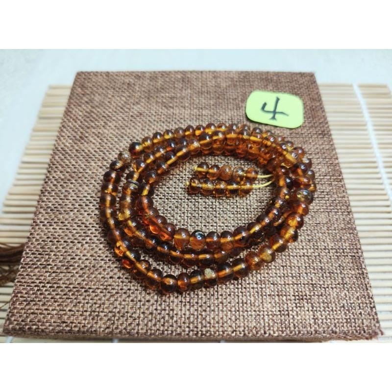 (現貨) 🧧天然西露天撫順琥珀-6+mm撫順血珀108鍊 帶綠膜撫順琥珀多圈手珠手串 非二代 非塑料 非壓制-細節圖8