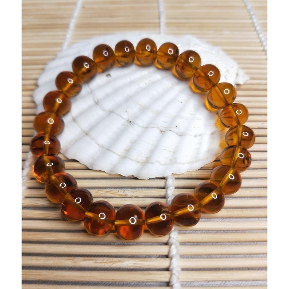 (現貨) 天然西露天撫順琥珀手珠 高品豆油紅淨水撫順琥珀手串 非二代 非塑料 非壓制-細節圖2