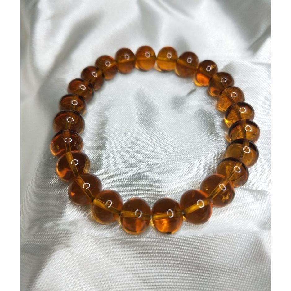 (現貨) 天然西露天撫順琥珀手珠 高品豆油紅淨水撫順琥珀手串 非二代 非塑料 非壓制-細節圖6