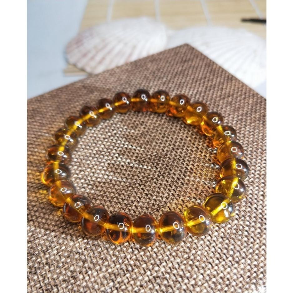 (現貨) 天然西露天撫順琥珀手珠 高品豆油紅淨水撫順琥珀手串 非二代 非塑料 非壓制-細節圖7