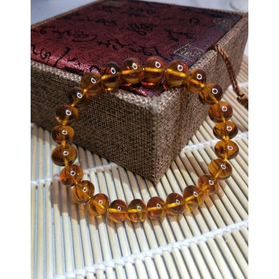 (現貨) 天然西露天撫順琥珀手珠 高品豆油紅淨水撫順琥珀手串 非二代 非塑料 非壓制-細節圖9
