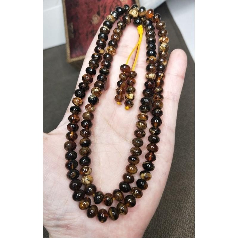 (現貨) 附台證 天然西露天撫順琥珀 撫順花珀項鍊 撫順琥珀 非二代 非塑料 非壓制-細節圖2