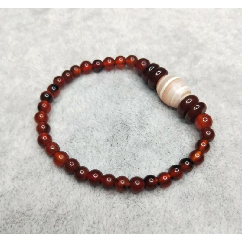 (現貨) 天然深紅血阿卡血珠紅藥師珠手珠 藏寶聖高品天眼珠手珠-細節圖2