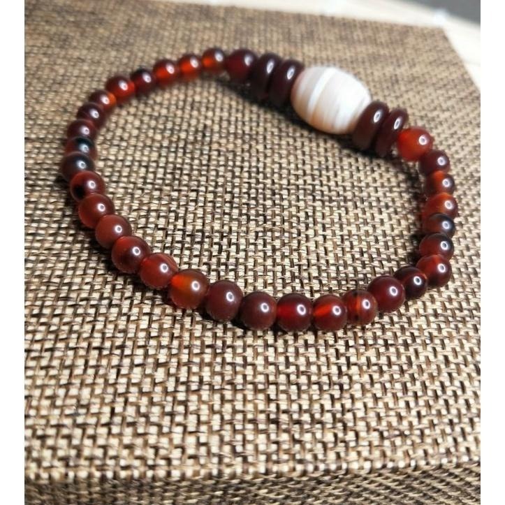 (現貨) 天然深紅血阿卡血珠紅藥師珠手珠 藏寶聖高品天眼珠手珠-細節圖3