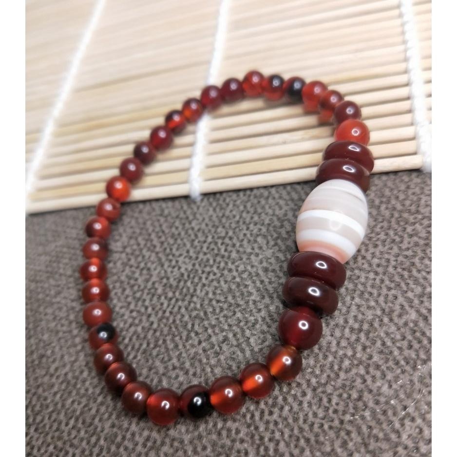 (現貨) 天然深紅血阿卡血珠紅藥師珠手珠 藏寶聖高品天眼珠手珠-細節圖5