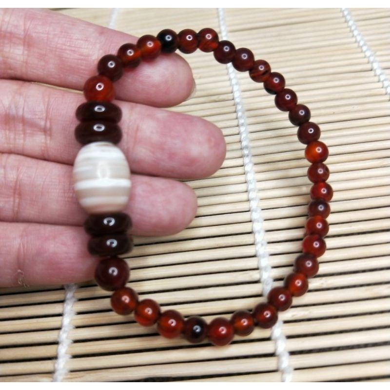 (現貨) 天然深紅血阿卡血珠紅藥師珠手珠 藏寶聖高品天眼珠手珠-細節圖6