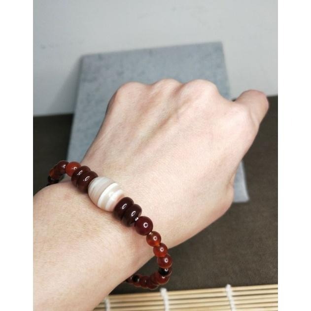 (現貨) 天然深紅血阿卡血珠紅藥師珠手珠 藏寶聖高品天眼珠手珠-細節圖7