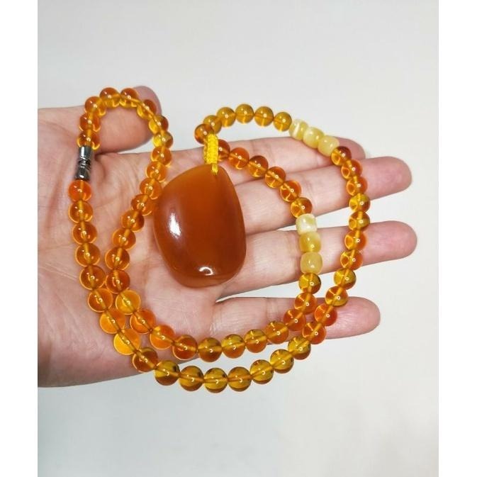 (現貨) 天然波羅的海琥珀蜜蠟 深礦料紅蠟吊墜項鍊 帶原皮紅蠟項鍊 非二代 非塑料 非壓制-細節圖2