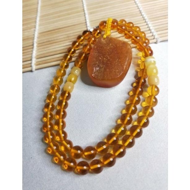 (現貨) 天然波羅的海琥珀蜜蠟 深礦料紅蠟吊墜項鍊 帶原皮紅蠟項鍊 非二代 非塑料 非壓制-細節圖3