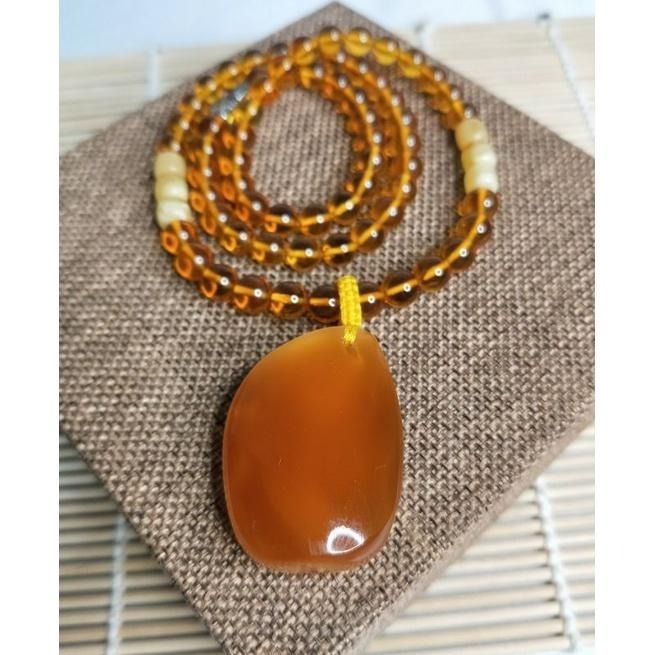 (現貨) 天然波羅的海琥珀蜜蠟 深礦料紅蠟吊墜項鍊 帶原皮紅蠟項鍊 非二代 非塑料 非壓制-細節圖6