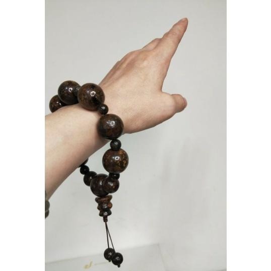 (現貨) 天然西露天撫順琥珀母礦大單圈手珠 高品撫順琥珀伴生原礦大單圈手串 非二代 非塑料 非壓制-細節圖4