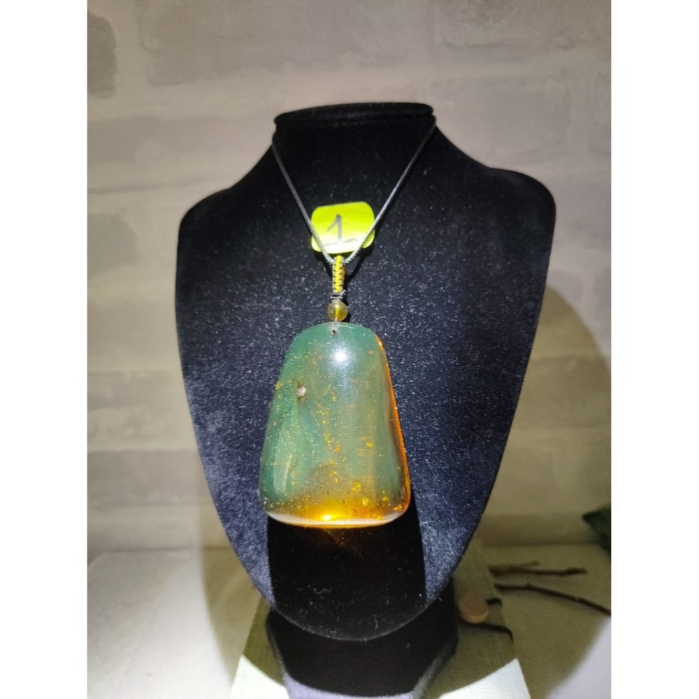 (現貨) 天然墨西哥高紅藍蟲珀吊墜 墨西哥高紅藍珀大吊墜 非二代 非塑料 非壓制-細節圖2