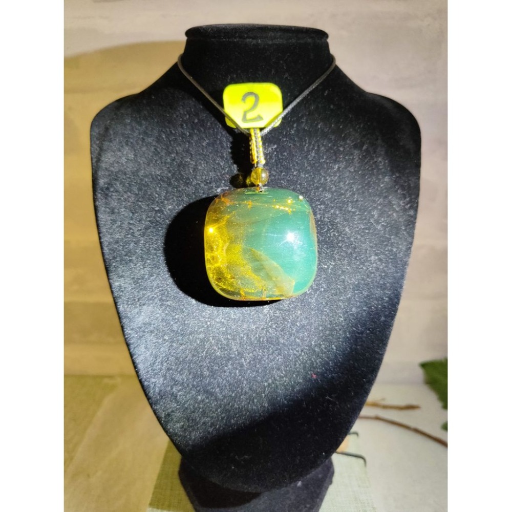 (現貨) 天然墨西哥高紅藍蟲珀吊墜 墨西哥高紅藍珀大吊墜 非二代 非塑料 非壓制-細節圖3