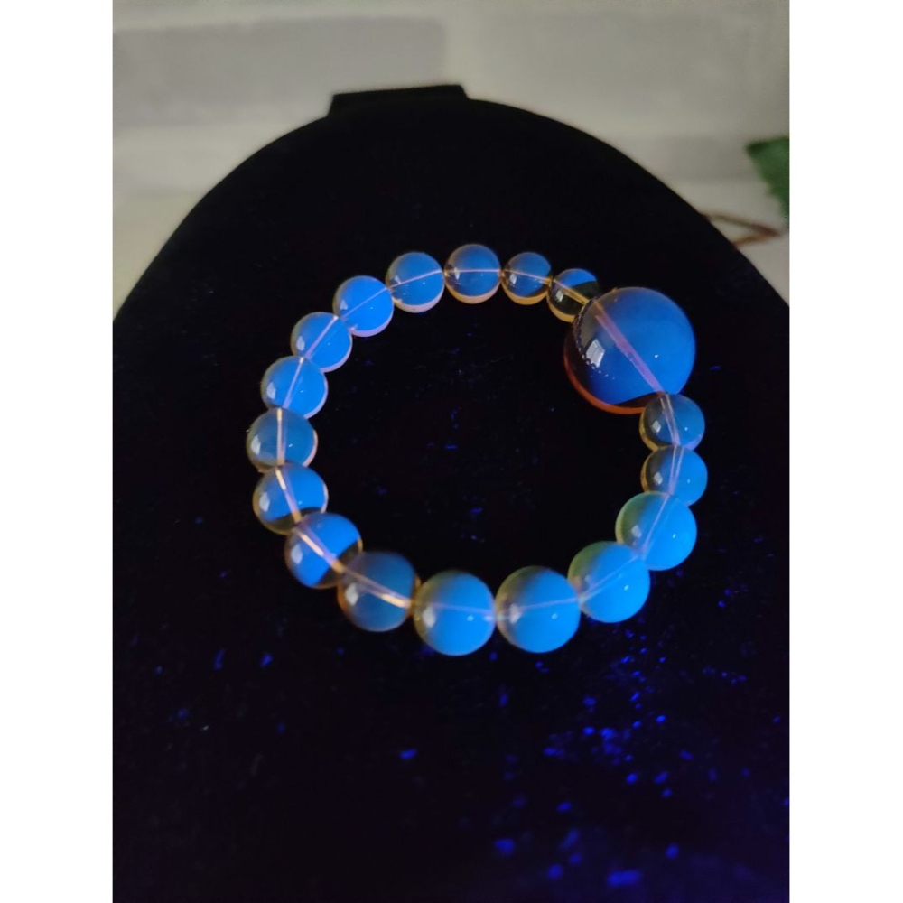(現貨) 天然墨西哥藍珀設計款手珠 設計款墨西哥藍珀手串 非二代 非塑料 非壓制-細節圖5