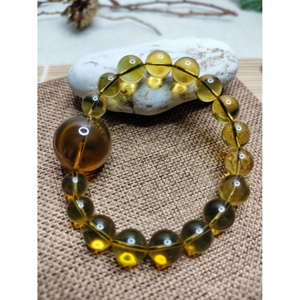 (現貨) 天然墨西哥藍珀設計款手珠 設計款墨西哥藍珀手串 非二代 非塑料 非壓制-細節圖7