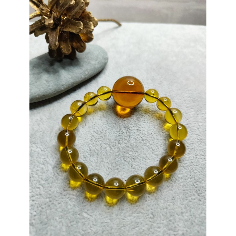 (現貨) 天然墨西哥藍珀設計款手珠 設計款墨西哥藍珀手串 非二代 非塑料 非壓制-細節圖8